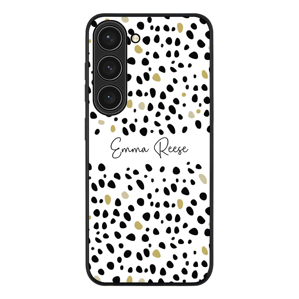 Samsung Galaxy S23 / Rugged Black Pebble Multi Color Custom Text, My Name Phone Case - Samsung S Series - Stylizedd.com