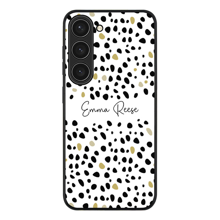 Samsung Galaxy S23 / Rugged Black Pebble Multi Color Custom Text, My Name Phone Case - Samsung S Series - Stylizedd.com