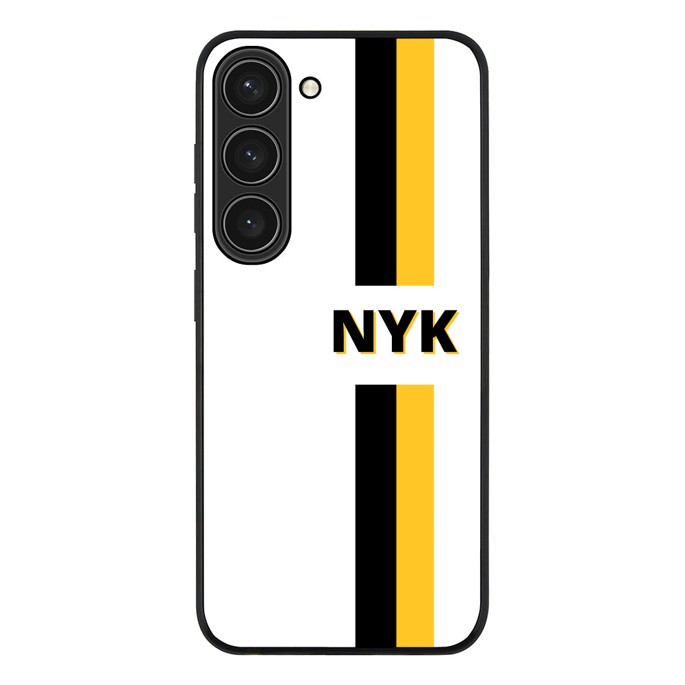 Samsung Galaxy S23 / Rugged Black Custom Striped Monogram Phone Case - Samsung S Series - Stylizedd.com