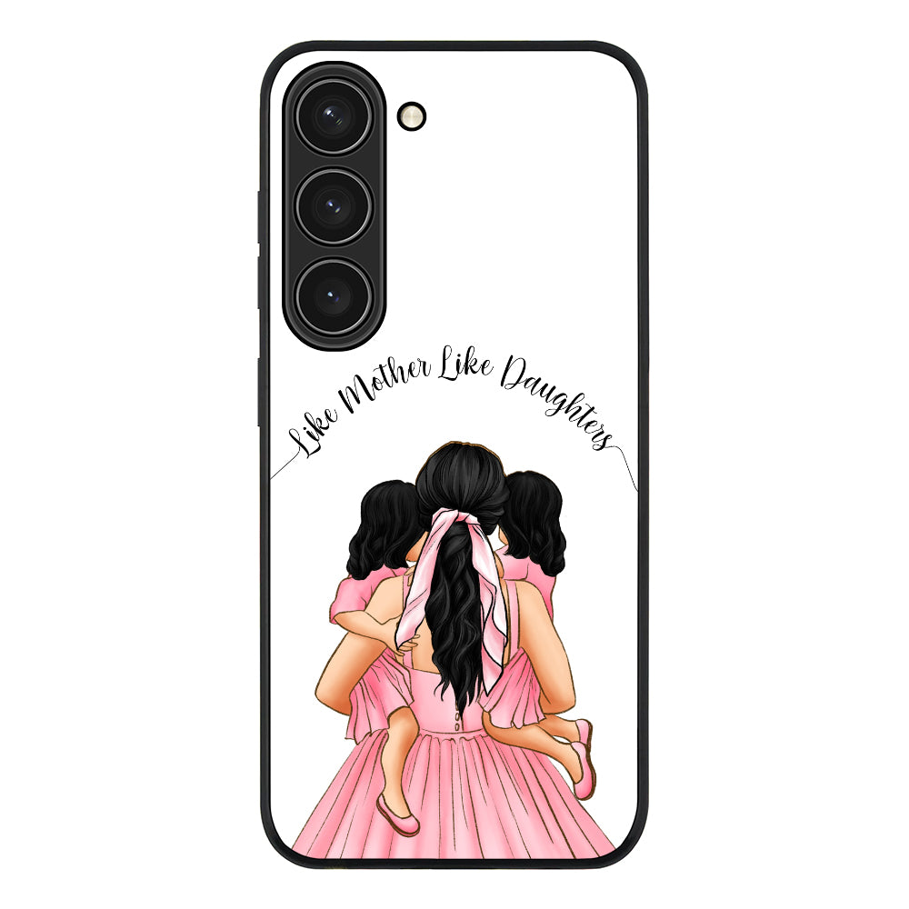 Samsung Galaxy S23 / Rugged Black Mother 2 daughters Custom Clipart, Text Phone Case - Samsung S Series - Stylizedd.com