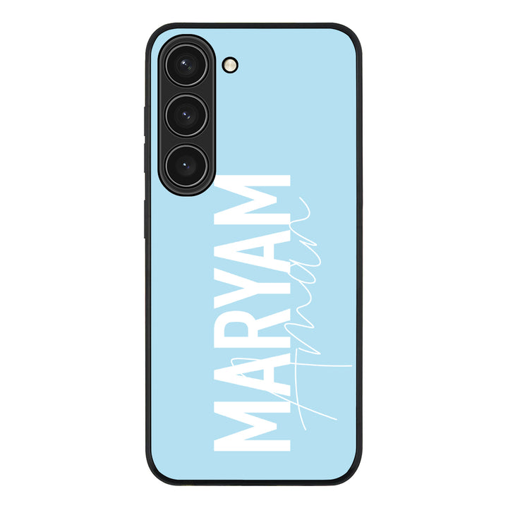 Samsung Galaxy S23 / Rugged Black Personalized Name Vertical, Phone Case - Samsung S Series - Stylizedd.com