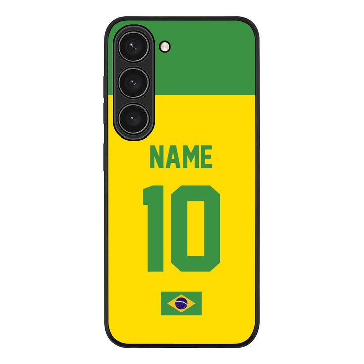 Samsung Galaxy S23 / Rugged Black Personalized Football Jersey Phone Case Custom Name & Number - Samsung S Series - Stylizedd.com