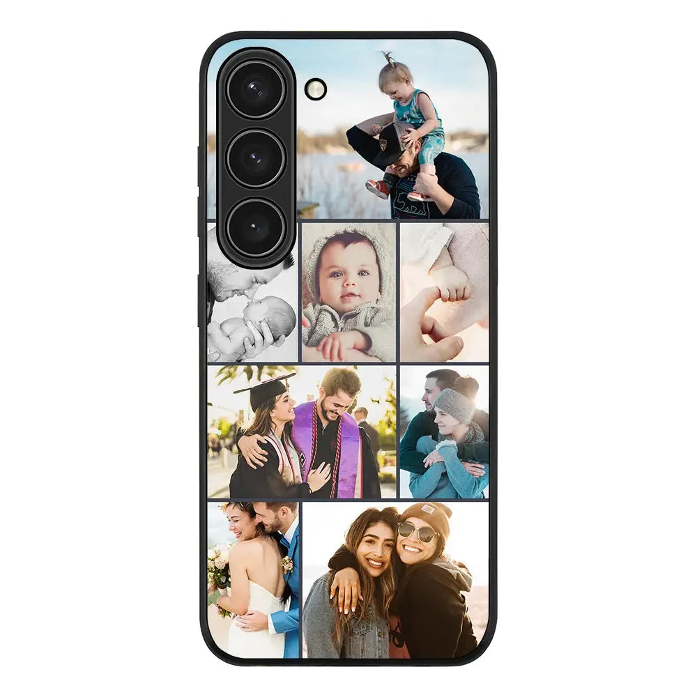 Samsung Galaxy S23 / Rugged Black Personalised Photo Collage Grid Phone Case - Samsung S Series - Stylizedd.com