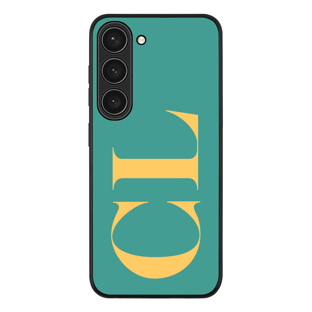 Samsung Galaxy S23 / Rugged Black Personalized Monogram Large Initial 3D Shadow Text, Phone Case - Samsung S Series - Stylizedd.com