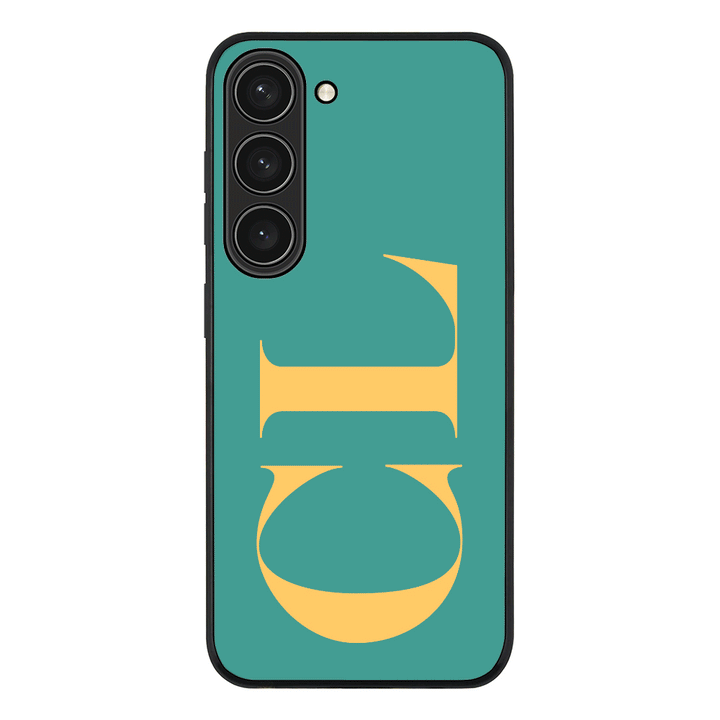Samsung Galaxy S23 / Rugged Black Personalized Monogram Large Initial 3D Shadow Text, Phone Case - Samsung S Series - Stylizedd.com