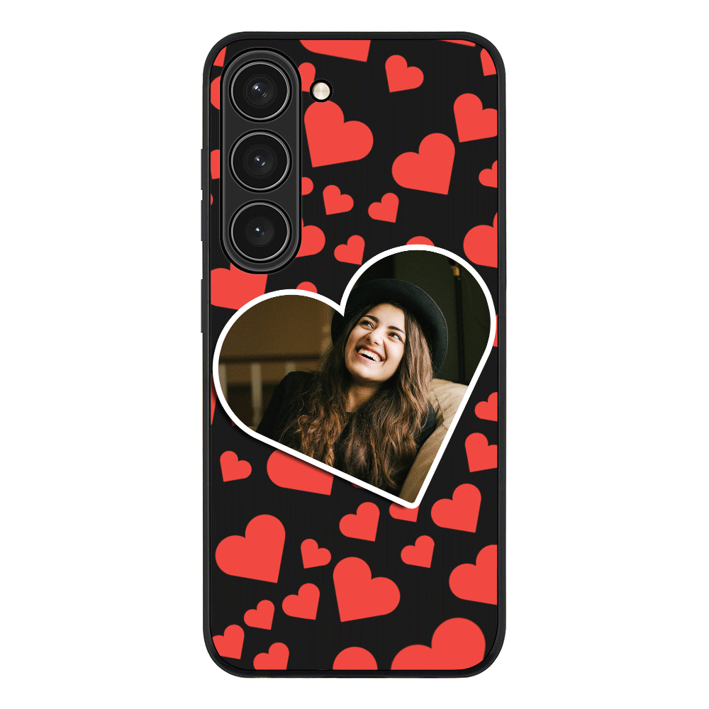 Samsung Galaxy S23 / Rugged Black Custom Photo Heart shaped, Phone Case - Samsung S Series - Samsung S Series - Stylizedd.com