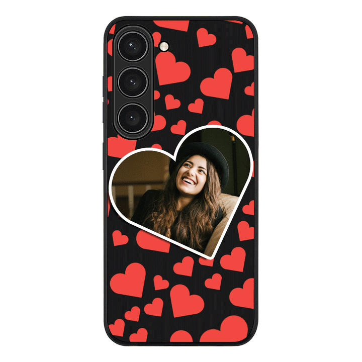 Samsung Galaxy S23 / Rugged Black Custom Photo Heart shaped, Phone Case - Samsung S Series - Samsung S Series - Stylizedd.com