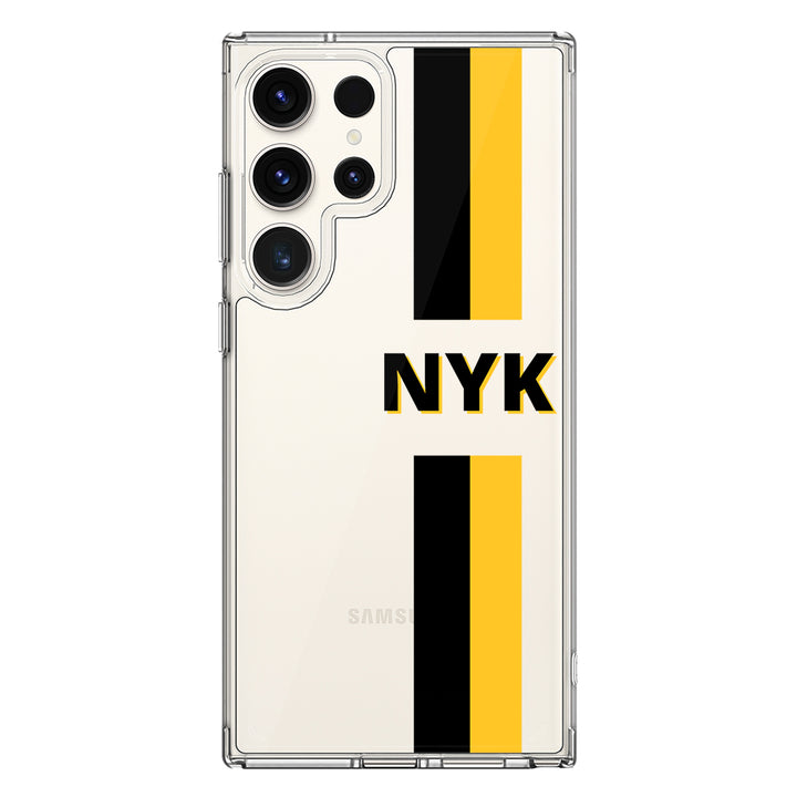 Samsung Galaxy S23 Ultra / Clear Classic Custom Striped Monogram Phone Case - Samsung S Series - Stylizedd.com