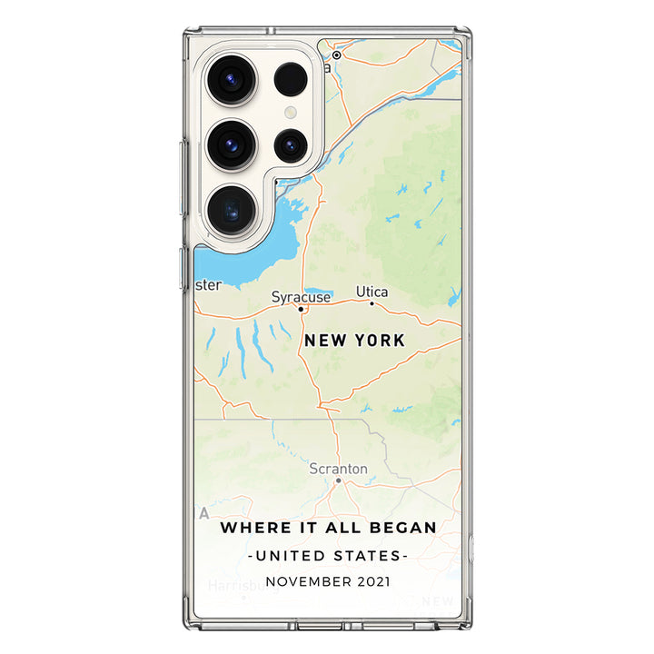 Samsung Galaxy S23 Ultra / Clear Classic Personalized map, Phone Case - Samsung S Series - Stylizedd.com