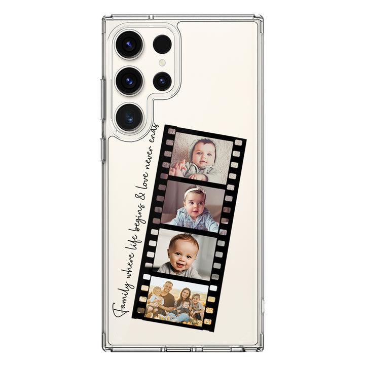 Samsung Galaxy S23 Ultra / Clear Classic Custom Film Strips Personalised Movie Strip, Phone Case - Samsung S Series - Stylizedd.com