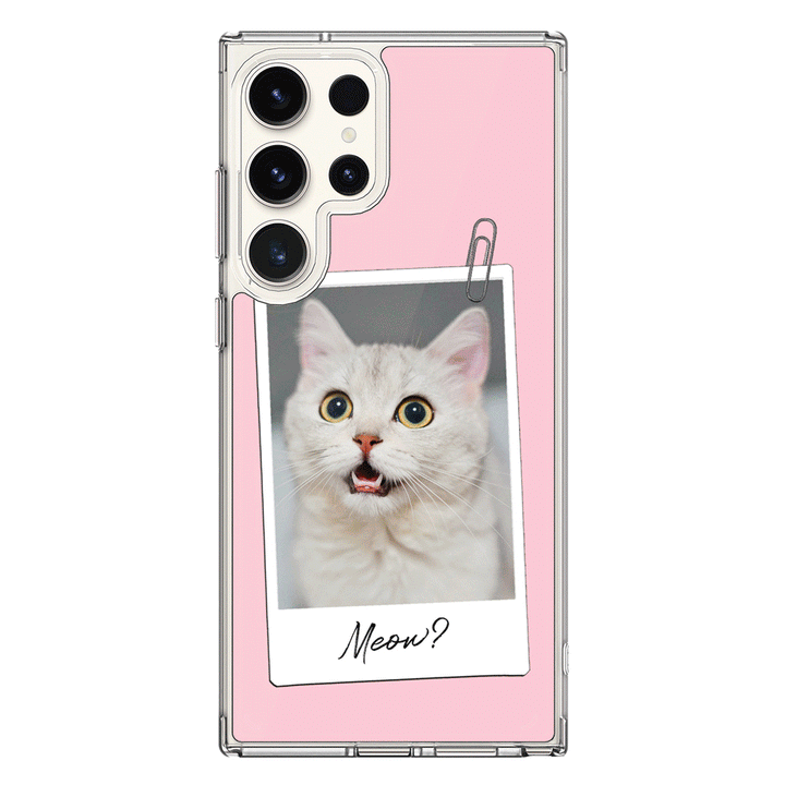 Samsung Galaxy S23 Ultra / Clear Classic Polaroid Photo Pet Cat, Phone Case - Samsung S Series- Stylizedd.com