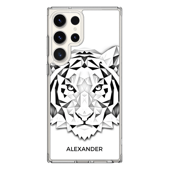 Samsung Galaxy S23 Ultra / Clear Classic Personalized Text Low Poly Art Design Animals, Phone Case - Samsung S Series - Stylizedd.com