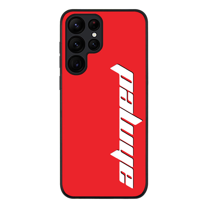 Samsung Galaxy S23 Ultra / Rugged Black Custom Text, Vertical Name Phone Case - Samsung S Series - Stylizedd.com