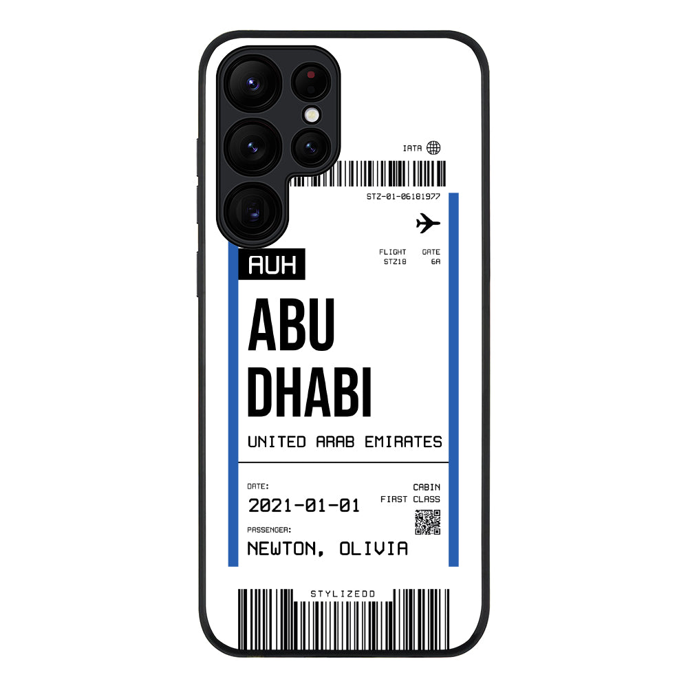 Samsung Galaxy S23 Ultra / Rugged Black Custom Flight Boarding Pass Ticket Phone Case - Samsung S Series - Stylizedd.com