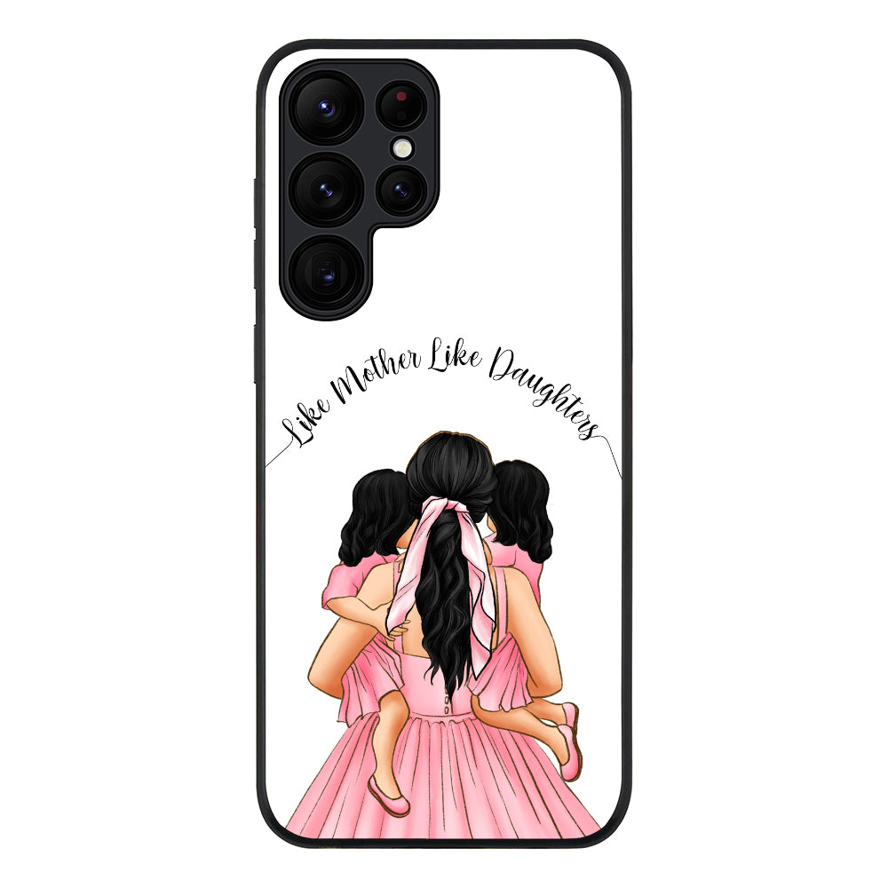 Samsung Galaxy S23 Ultra / Rugged Black Mother 2 daughters Custom Clipart, Text Phone Case - Samsung S Series - Stylizedd.com