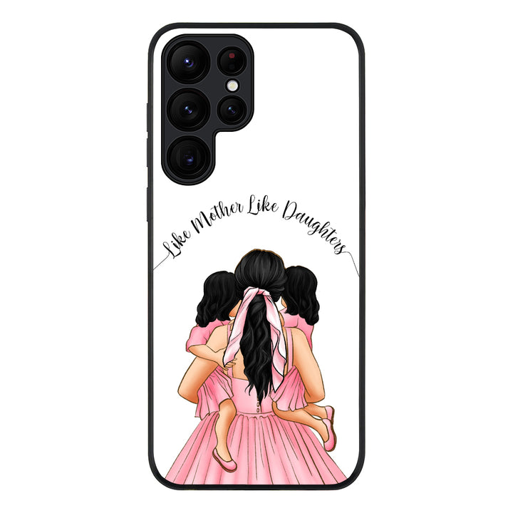 Samsung Galaxy S23 Ultra / Rugged Black Mother 2 daughters Custom Clipart, Text Phone Case - Samsung S Series - Stylizedd.com