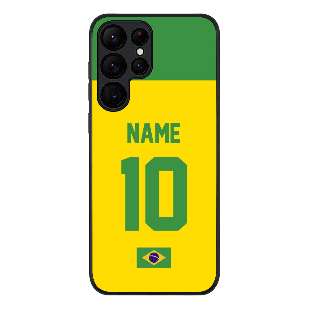 Samsung Galaxy S23 Ultra / Rugged Black Personalized Football Jersey Phone Case Custom Name & Number - Samsung S Series - Stylizedd.com
