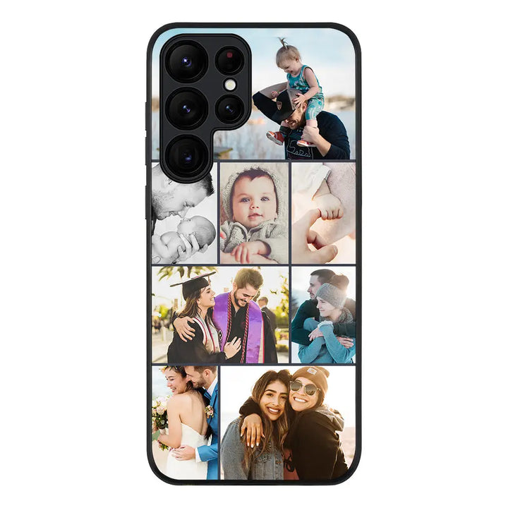 Samsung Galaxy S23 Ultra / Rugged Black Personalised Photo Collage Grid Phone Case - Samsung S Series - Stylizedd.com