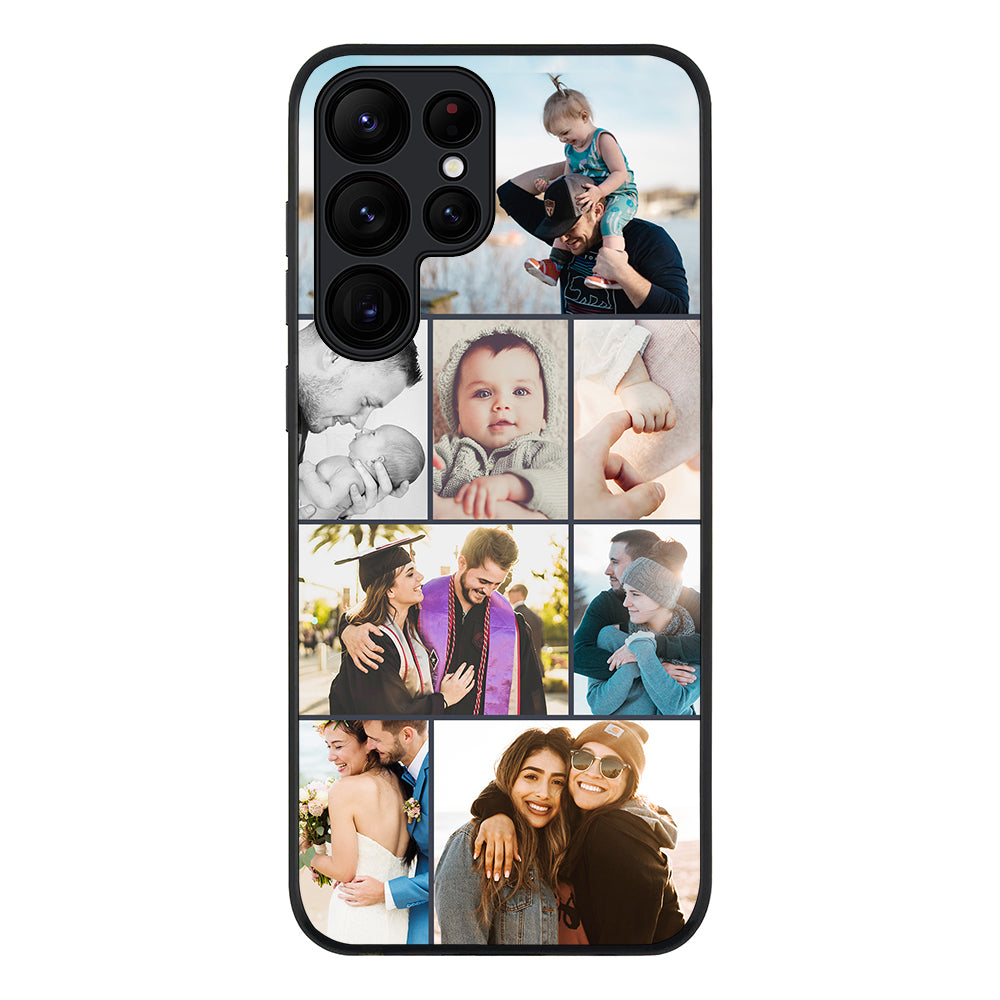 Samsung Galaxy S23 Ultra / Rugged Black Personalised Photo Collage Grid Phone Case - Samsung S Series - Stylizedd.com