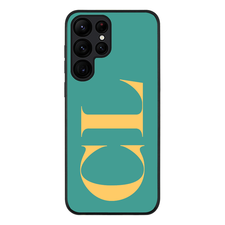 Samsung Galaxy S23 Ultra / Rugged Black Personalized Monogram Large Initial 3D Shadow Text, Phone Case - Samsung S Series - Stylizedd.com