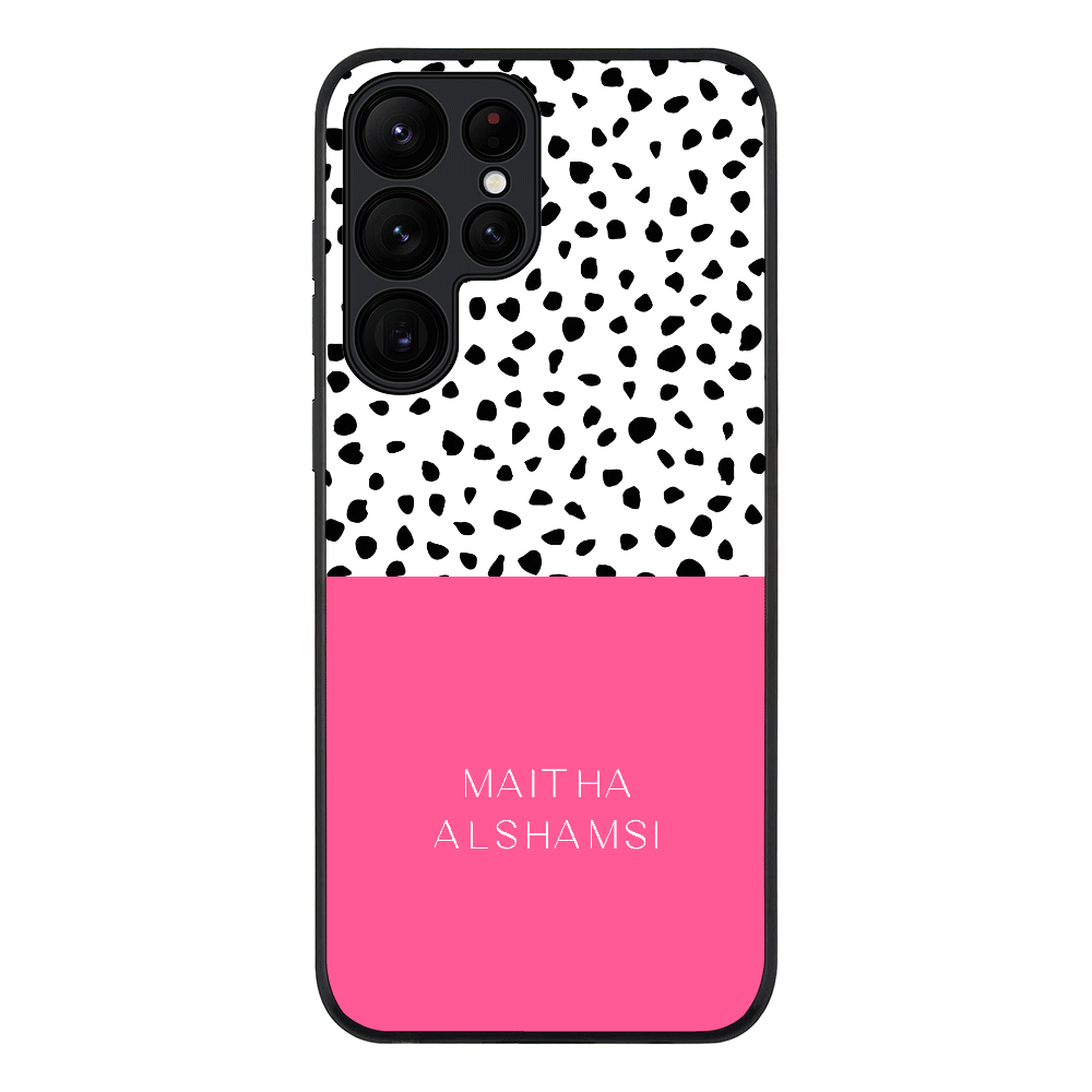 Samsung Galaxy S23 Ultra / Rugged Black Personalized Text Colorful Spotted Dotted, Phone Case - Samsung S Series - Stylizedd.com
