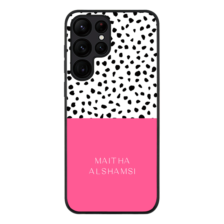Samsung Galaxy S23 Ultra / Rugged Black Personalized Text Colorful Spotted Dotted, Phone Case - Samsung S Series - Stylizedd.com