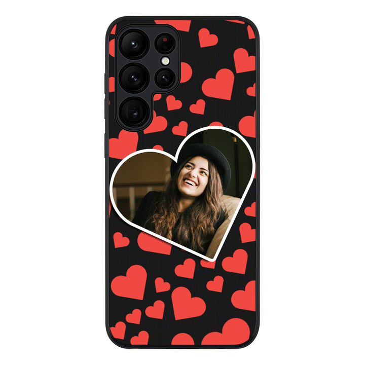 Samsung Galaxy S23 Ultra / Rugged Black Custom Photo Heart shaped, Phone Case - Samsung S Series - Samsung S Series - Stylizedd.com