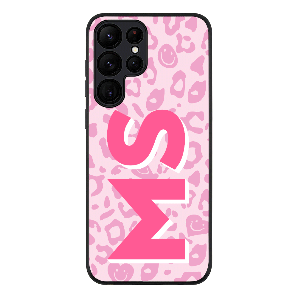 Samsung Galaxy S23 Ultra / Rugged Black Custom Monogram Initial 3D Shadow Text Seamless Pattern, Phone Case - Samsung S Series - Stylizedd.com