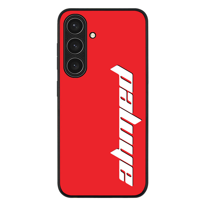 Samsung Galaxy S24 FE / Rugged Black Custom Text, Vertical Name Phone Case - Samsung S Series - Stylizedd.com