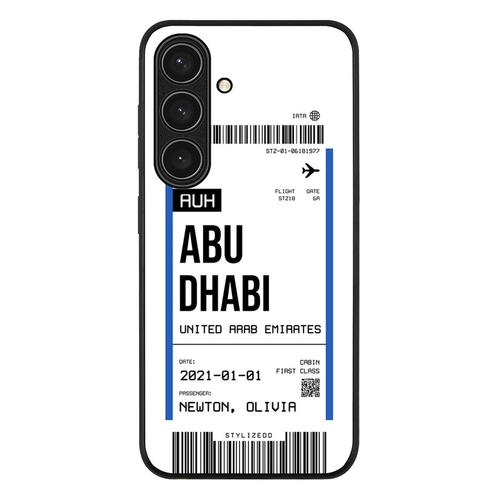 Samsung Galaxy S24 FE / Rugged Black Custom Flight Boarding Pass Ticket Phone Case - Samsung S Series - Stylizedd.com