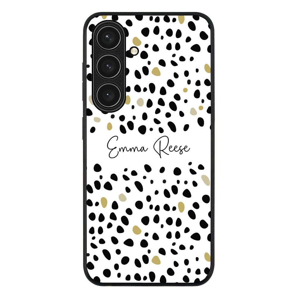 Samsung Galaxy S24 FE / Rugged Black Pebble Multi Color Custom Text, My Name Phone Case - Samsung S Series - Stylizedd.com