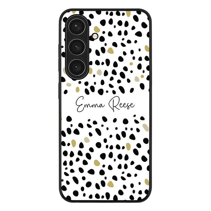 Samsung Galaxy S24 FE / Rugged Black Pebble Multi Color Custom Text, My Name Phone Case - Samsung S Series - Stylizedd.com