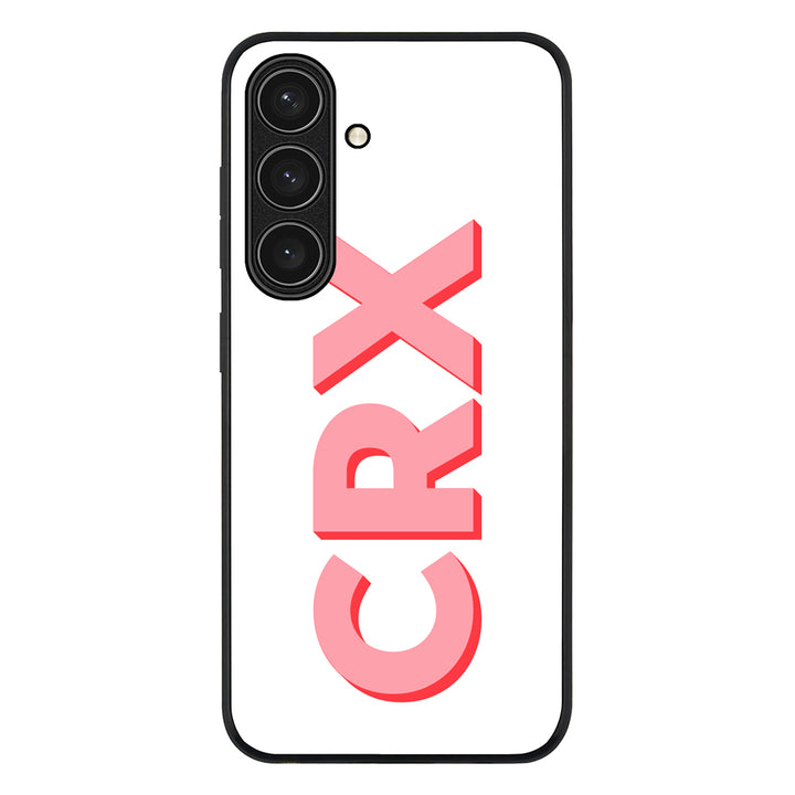 Samsung Galaxy S24 FE / Rugged Black Personalized Monogram Initial 3D Shadow Text Phone Case - Samsung S Series - Stylizedd.com