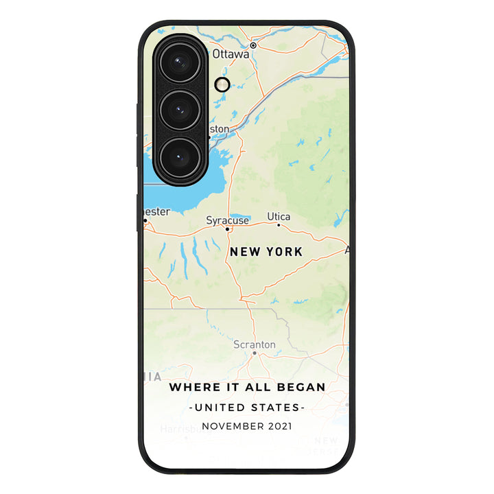 Samsung Galaxy S24 FE / Rugged Black Personalized map, Phone Case - Samsung S Series - Stylizedd.com