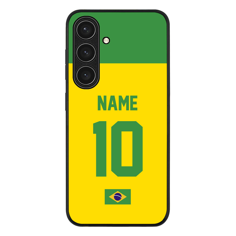 Samsung Galaxy S24 FE / Rugged Black Personalized Football Jersey Phone Case Custom Name & Number - Samsung S Series - Stylizedd.com
