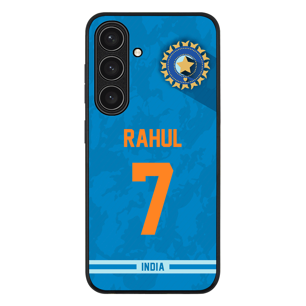 Samsung Galaxy S24 FE / Rugged Black Personalized Cricket Jersey Phone Case Custom Name & Number - Samsung S Series - Stylizedd.com