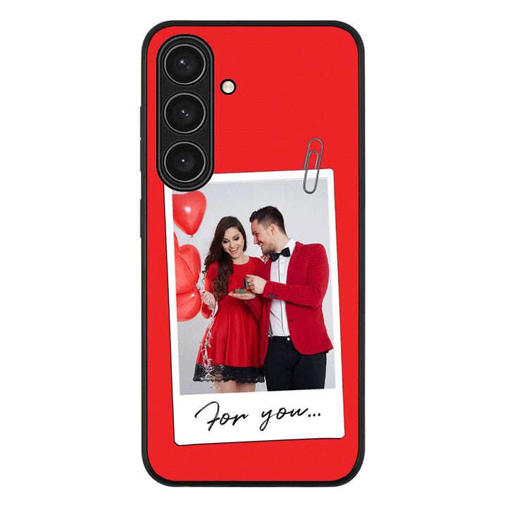 Samsung Galaxy S24 FE / Rugged Black Personalized Polaroid Photo Valentine, Phone Case - Samsung S Series - Stylizedd.com