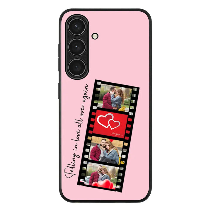 Custom Valentine Photo Film Strips Phone Case - Samsung S Series - Galaxy S24 FE / Rugged Black