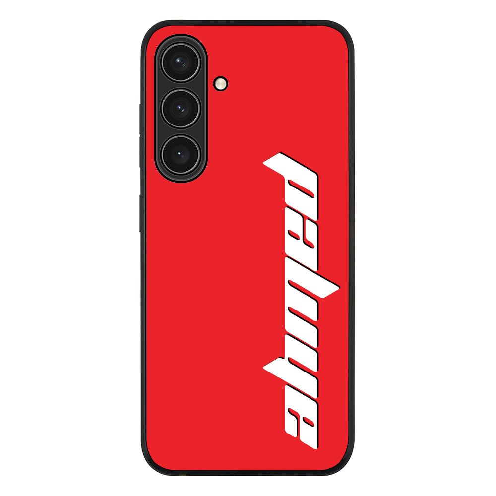 Samsung Galaxy S24 Plus / Rugged Black Custom Text, Vertical Name Phone Case - Samsung S Series - Stylizedd.com