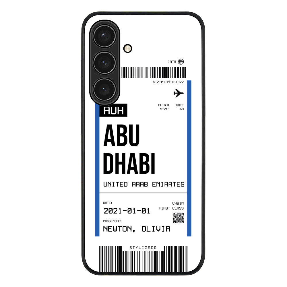 Samsung Galaxy S24 Plus / Rugged Black Custom Flight Boarding Pass Ticket Phone Case - Samsung S Series - Stylizedd.com