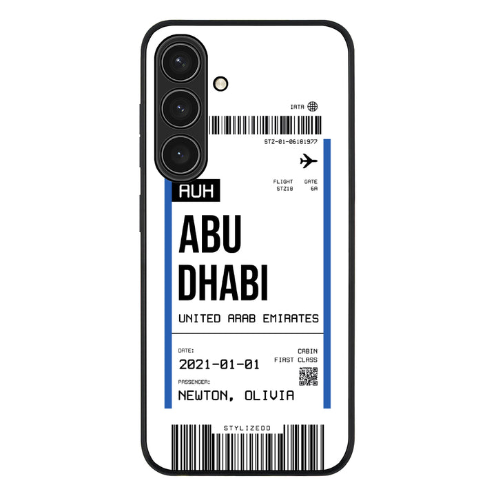 Samsung Galaxy S24 Plus / Rugged Black Custom Flight Boarding Pass Ticket Phone Case - Samsung S Series - Stylizedd.com