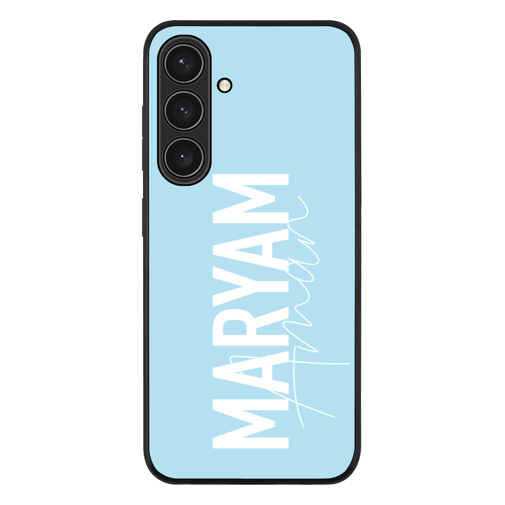 Samsung Galaxy S24 Plus / Rugged Black Personalized Name Vertical, Phone Case - Samsung S Series - Stylizedd.com
