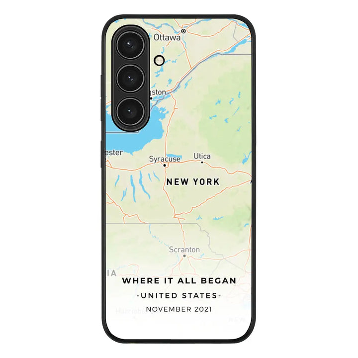 Personalized map Phone Case - Samsung S Series - Galaxy S25 Plus / Rugged Black - Stylizedd