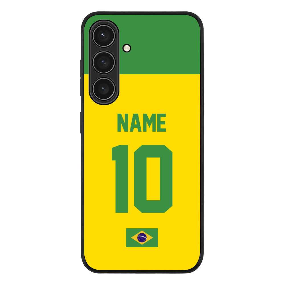 Samsung Galaxy S24 Plus / Rugged Black Personalized Football Jersey Phone Case Custom Name & Number - Samsung S Series - Stylizedd.com