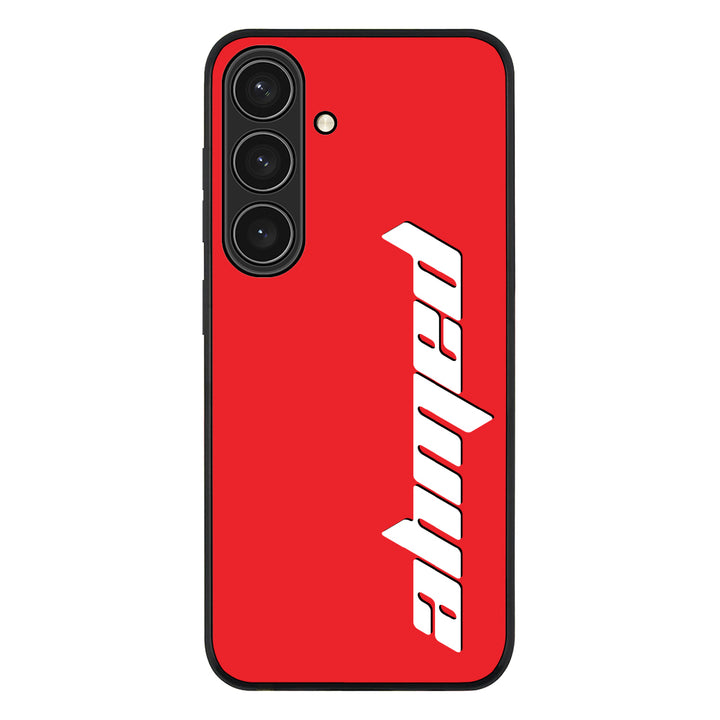 Samsung Galaxy S24 / Rugged Black Custom Text, Vertical Name Phone Case - Samsung S Series - Stylizedd.com