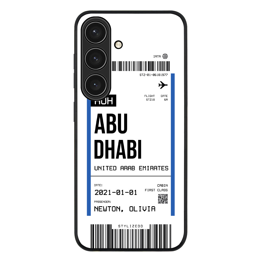 Samsung Galaxy S24 / Rugged Black Custom Flight Boarding Pass Ticket Phone Case - Samsung S Series - Stylizedd.com
