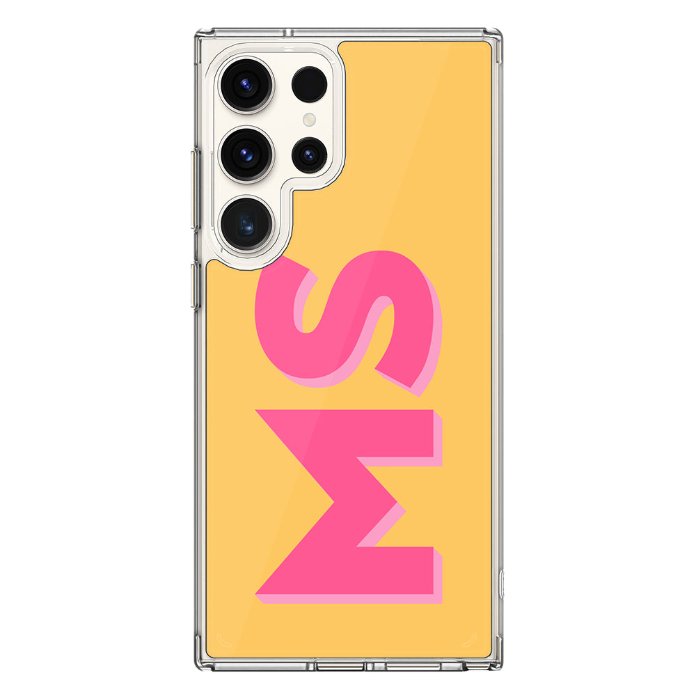 Samsung Galaxy S24 Ultra / Clear MagSafe Personalized Monogram Initial 3D Shadow Text Phone Case - Samsung S Series - Stylizedd.com