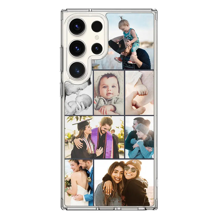 Samsung Galaxy S24 Ultra / Clear Classic Personalised Photo Collage Grid Phone Case - Samsung S Series - Stylizedd.com