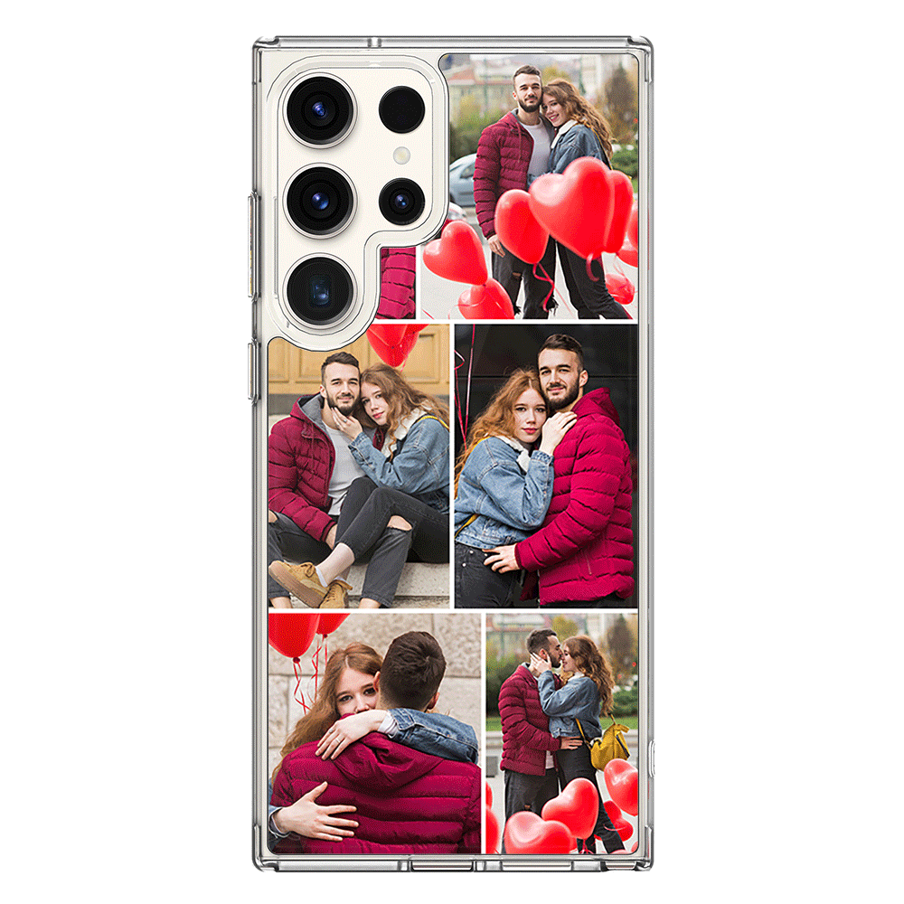 Samsung Galaxy S24 Ultra / Clear MagSafe Personalised Valentine Photo Collage Grid, Phone Case - Samsung S Series - Stylizedd.com