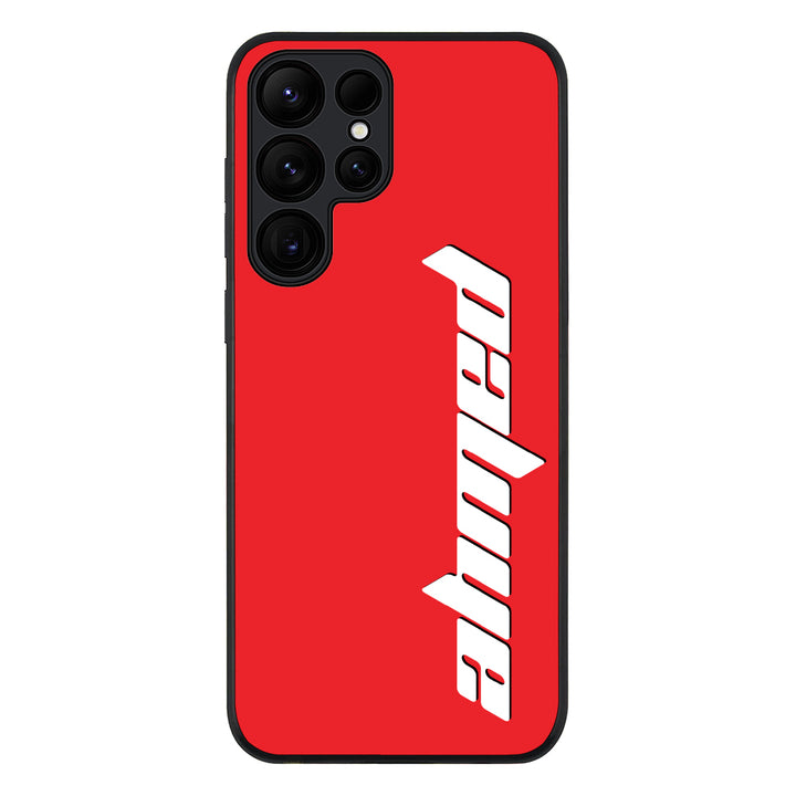 Samsung Galaxy S24 Ultra / Rugged Black Custom Text, Vertical Name Phone Case - Samsung S Series - Stylizedd.com